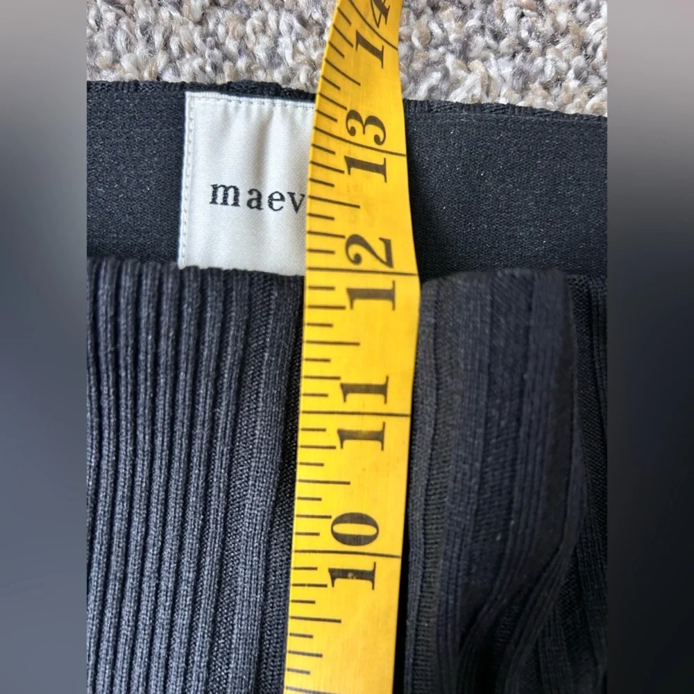 Maeve by Anthropologie Ribbed and Flared Black Pants size medium - Picture 8 of 9